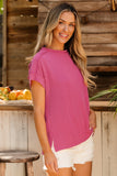 Exposed Seam Round Neck Short Sleeve T-Shirt - Flyclothing LLC