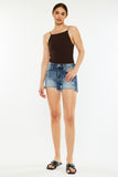 Kancan High Waist Raw Hem Denim Shorts - Flyclothing LLC