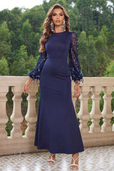 Sequin Round Neck Maxi Dress - Flyclothing LLC