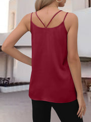 V-Neck Double Spaghetti Straps Cami Trendsi