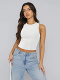 Round Neck Cropped Tank - Trendsi