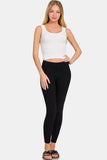 Zenana Ribbed Round Neck Cropped Tank - Flyclothing LLC