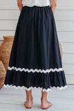 Contrast Trim Elastic Waist Skirt Trendsi