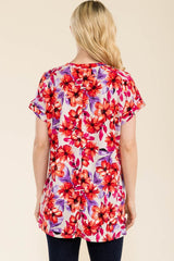 Celeste Full Size Round Neck Short Sleeve Floral T-Shirt - Trendsi