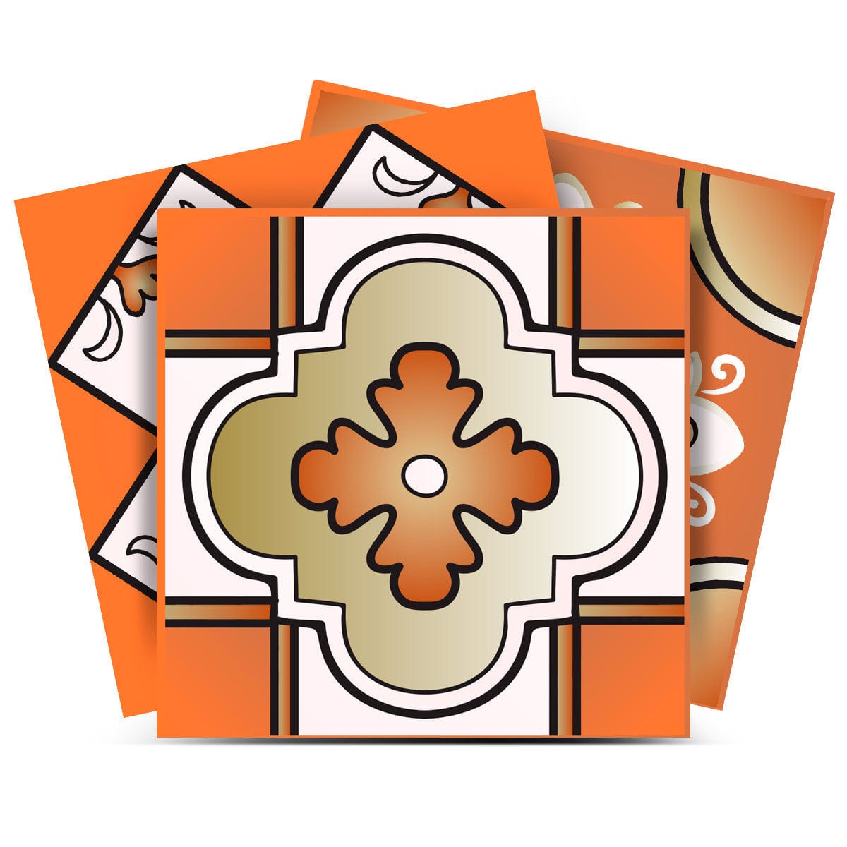 5" x 5" Retro Orange Mosaic Peel and Stick Removable Tiles - Homeroots