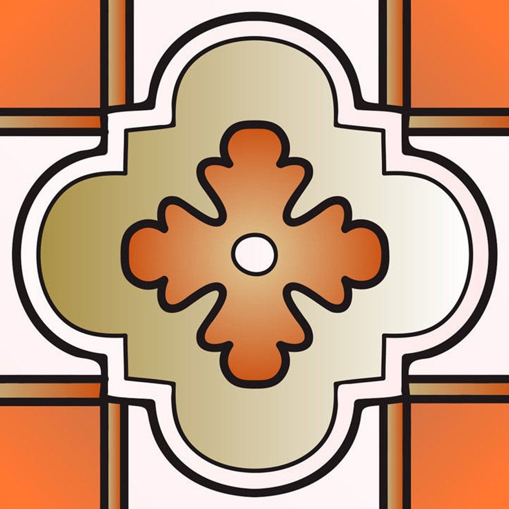 5" x 5" Retro Orange Mosaic Peel and Stick Removable Tiles - Homeroots