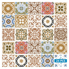 4" x 4" Snickerdoodle Mosaic Pop Peel and Stick Removable Tiles - Homeroots