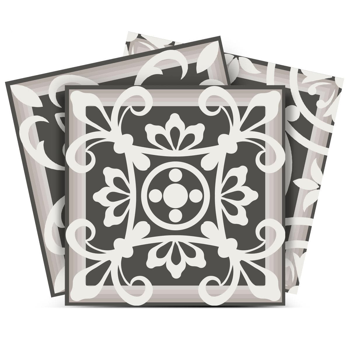 8" x 8" Wood Brown and White Mosaic Peel and Stick Removable Tiles - Homeroots