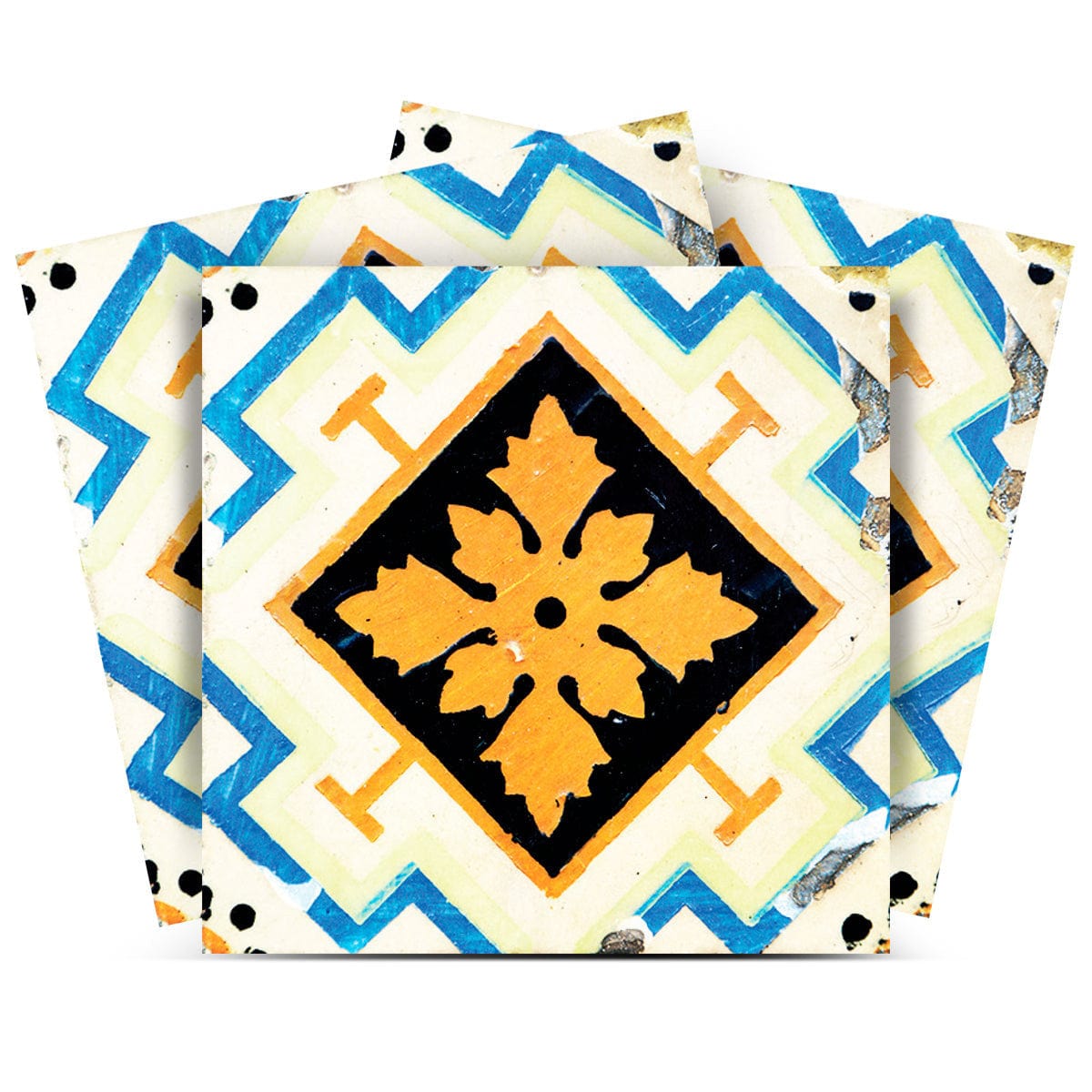 7" x 7" Gold Snowflake Peel and Stick Removable Tiles - Homeroots