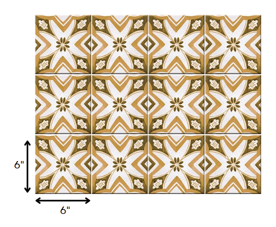 6" x 6" Papaya Peel and Stick Removable Tiles - Homeroots