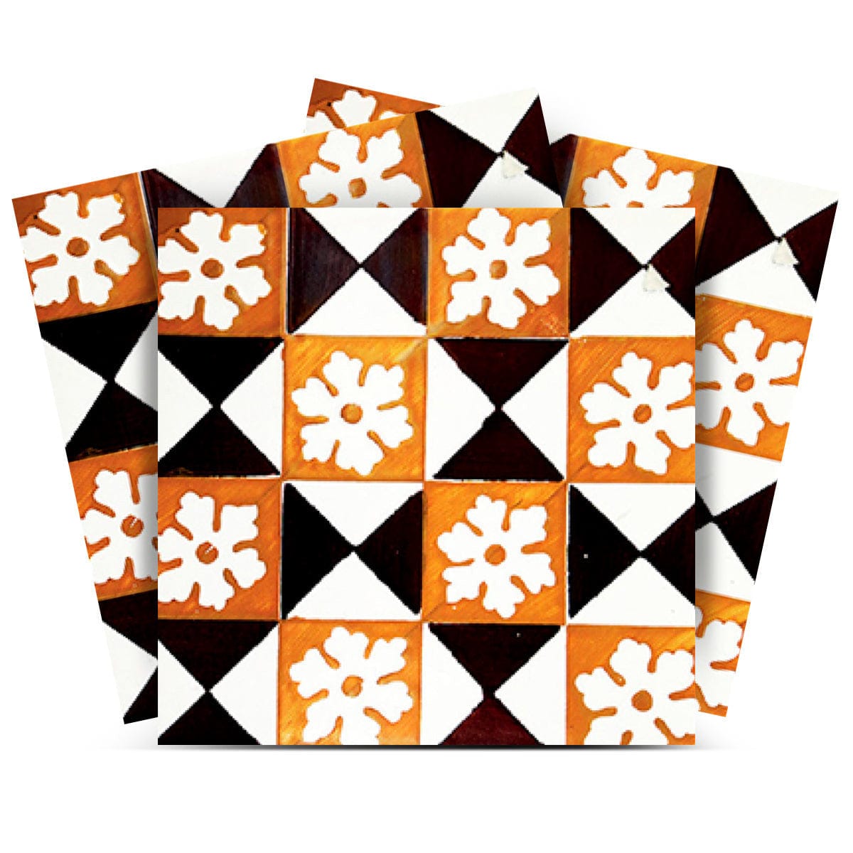 8" x 8" Mini Snowflakes and Squares Peel and Stick Removable Tiles - Homeroots