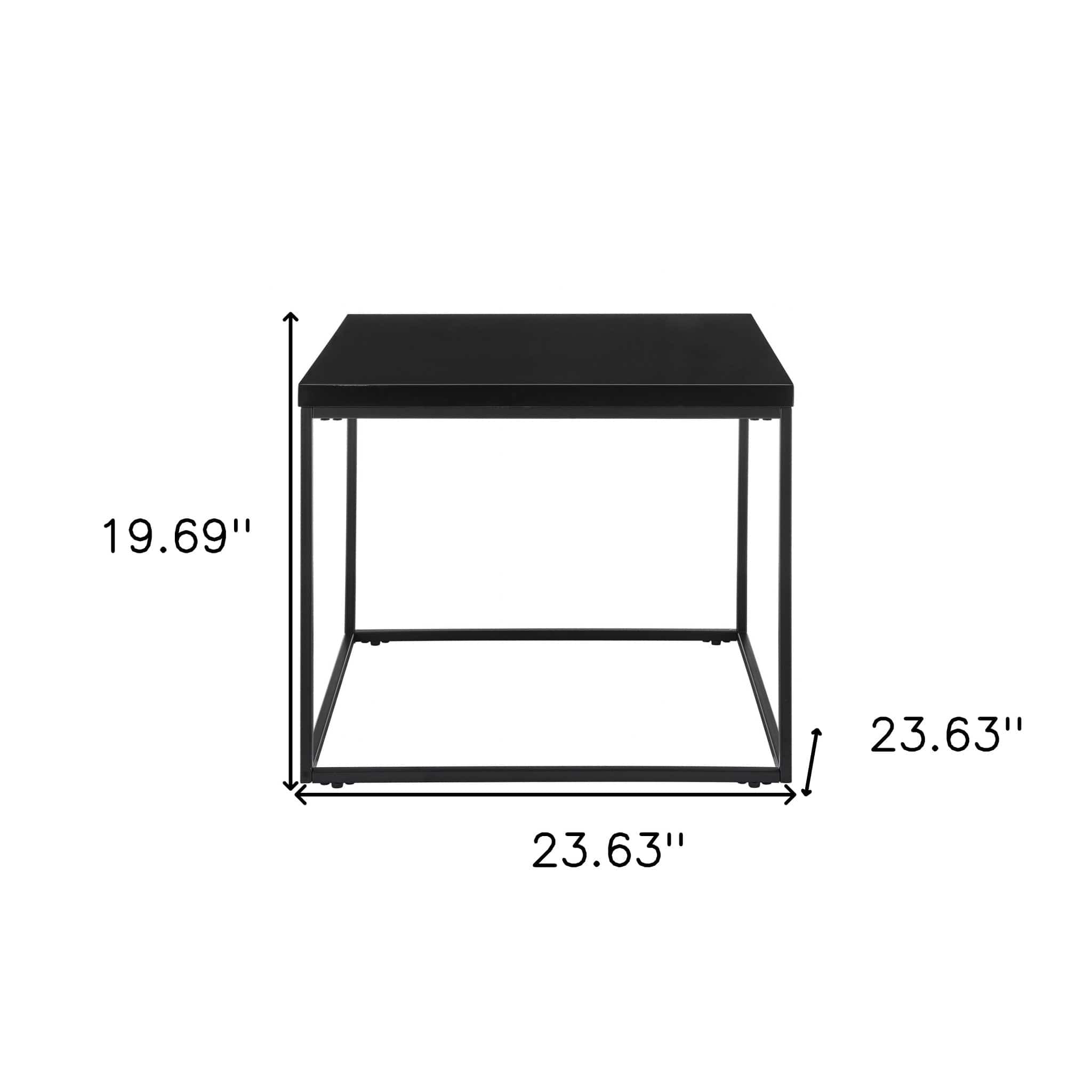 20" Black Square End Table - Homeroots