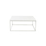 35" White And Silver Metal Square Coffee Table