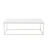 47" White And Silver Metal Coffee Table