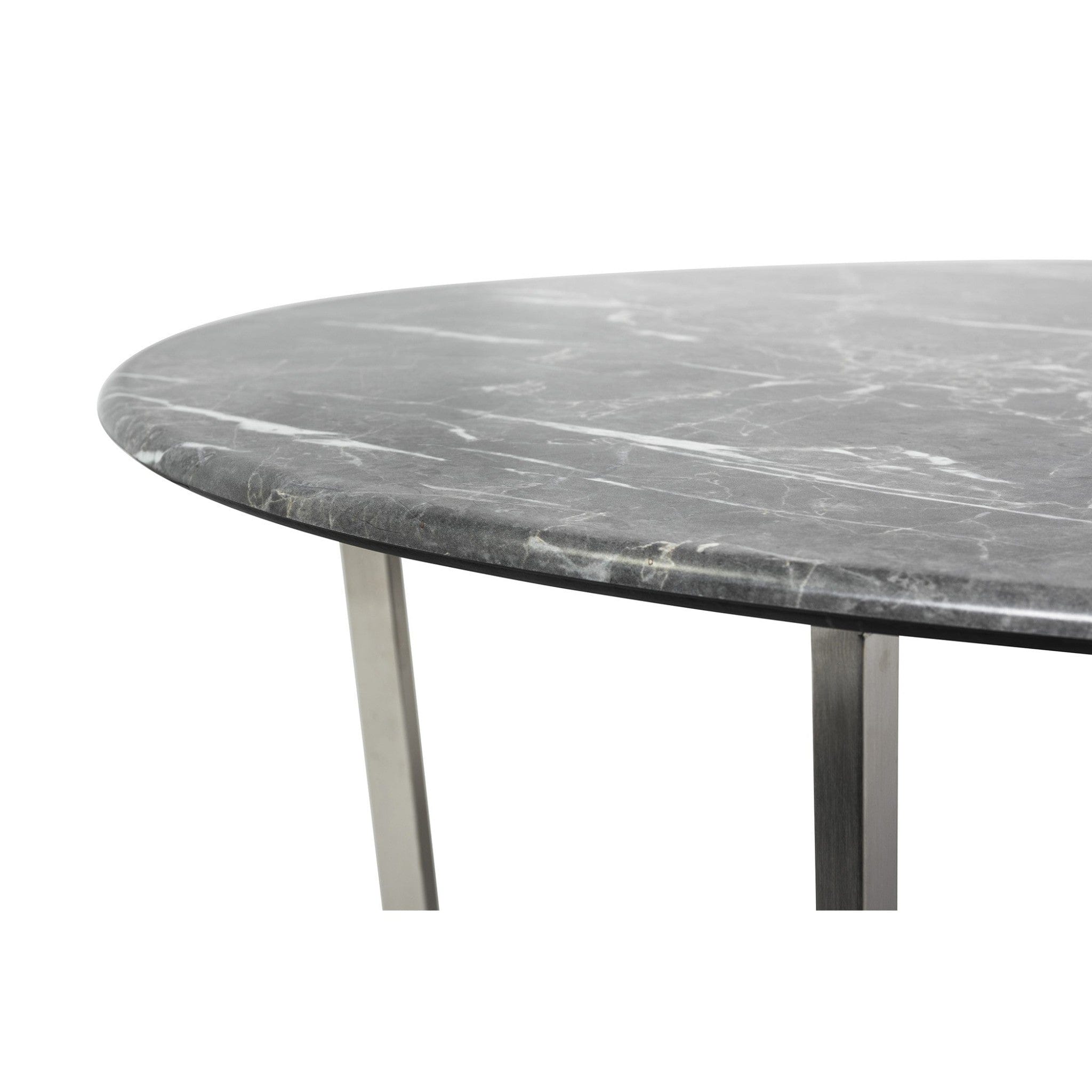 36" Black And Silver Faux Marble Round Coffee Table - Homeroots