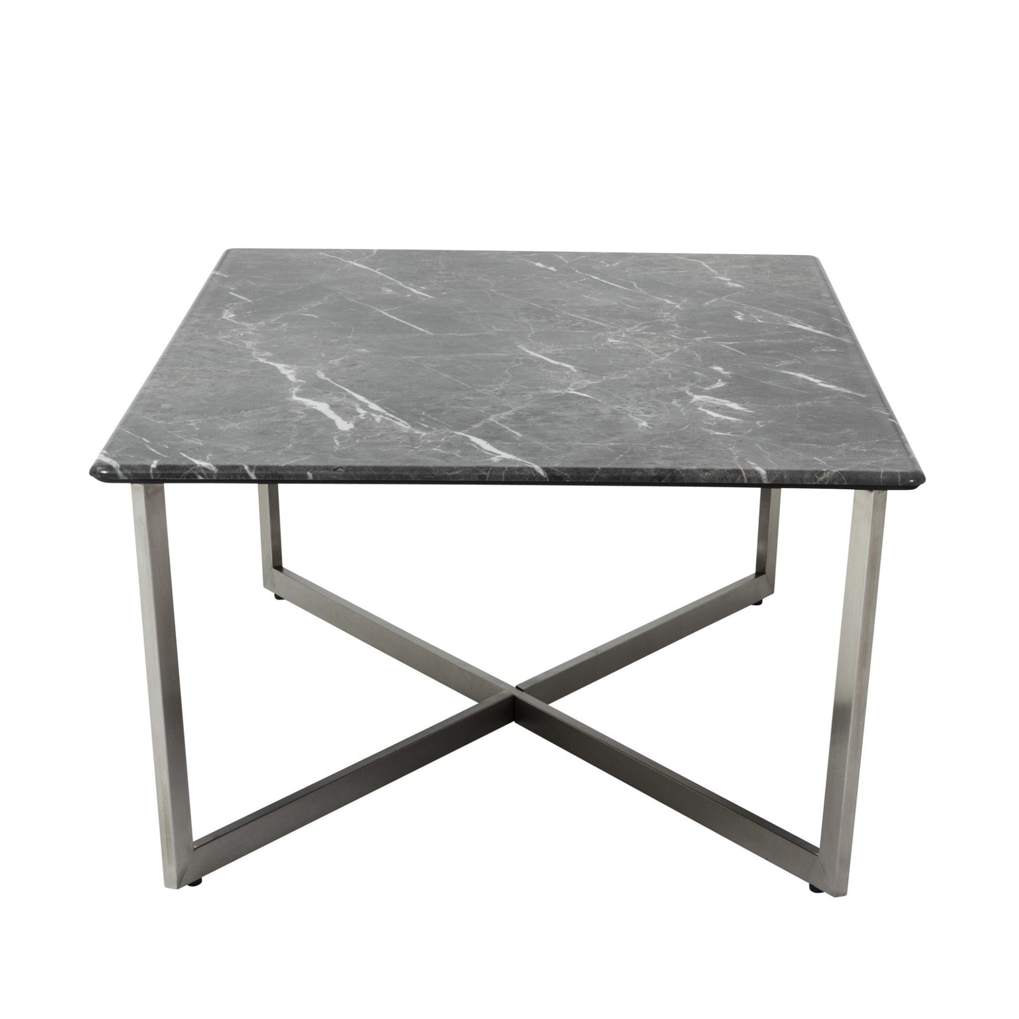 47" Black And Silver Faux Marble Rectangular Coffee Table - Homeroots