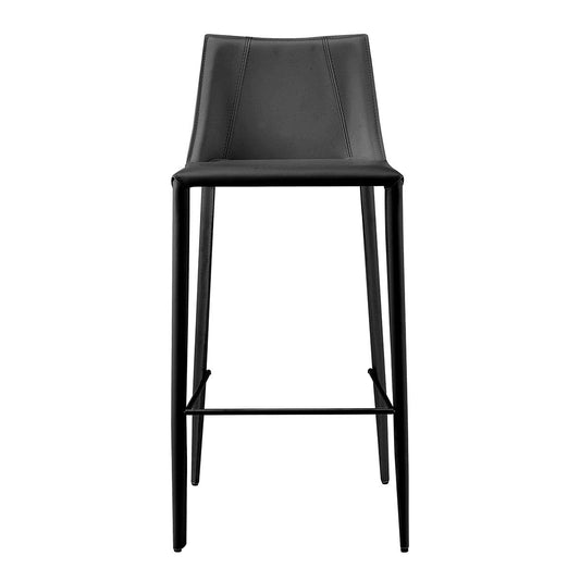 30" Black Steel Low Back Bar Height Bar Chair - Homeroots