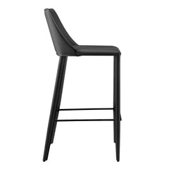 30" Black Steel Low Back Bar Height Bar Chair - Homeroots