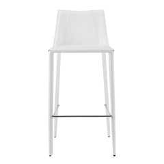 30" White Steel Low Back Bar Height Bar Chair - Homeroots