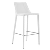 30" White Steel Low Back Bar Height Bar Chair - Homeroots