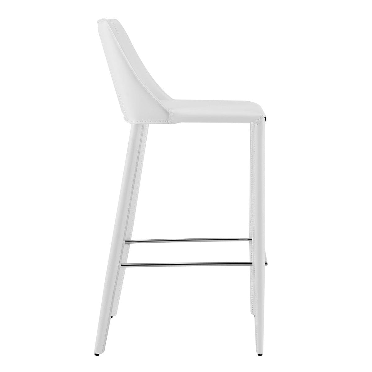 30" White Steel Low Back Bar Height Bar Chair - Homeroots