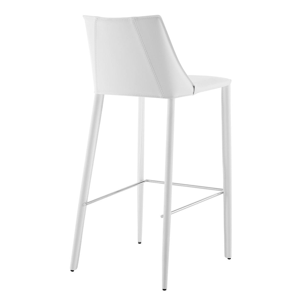 30" White Steel Low Back Bar Height Bar Chair - Homeroots