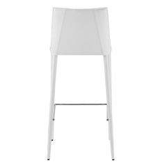 30" White Steel Low Back Bar Height Bar Chair - Homeroots