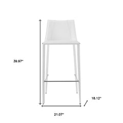 30" White Steel Low Back Bar Height Bar Chair - Homeroots