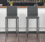 Set of Two 30" Steel Low Back Bar Height Bar Chairs