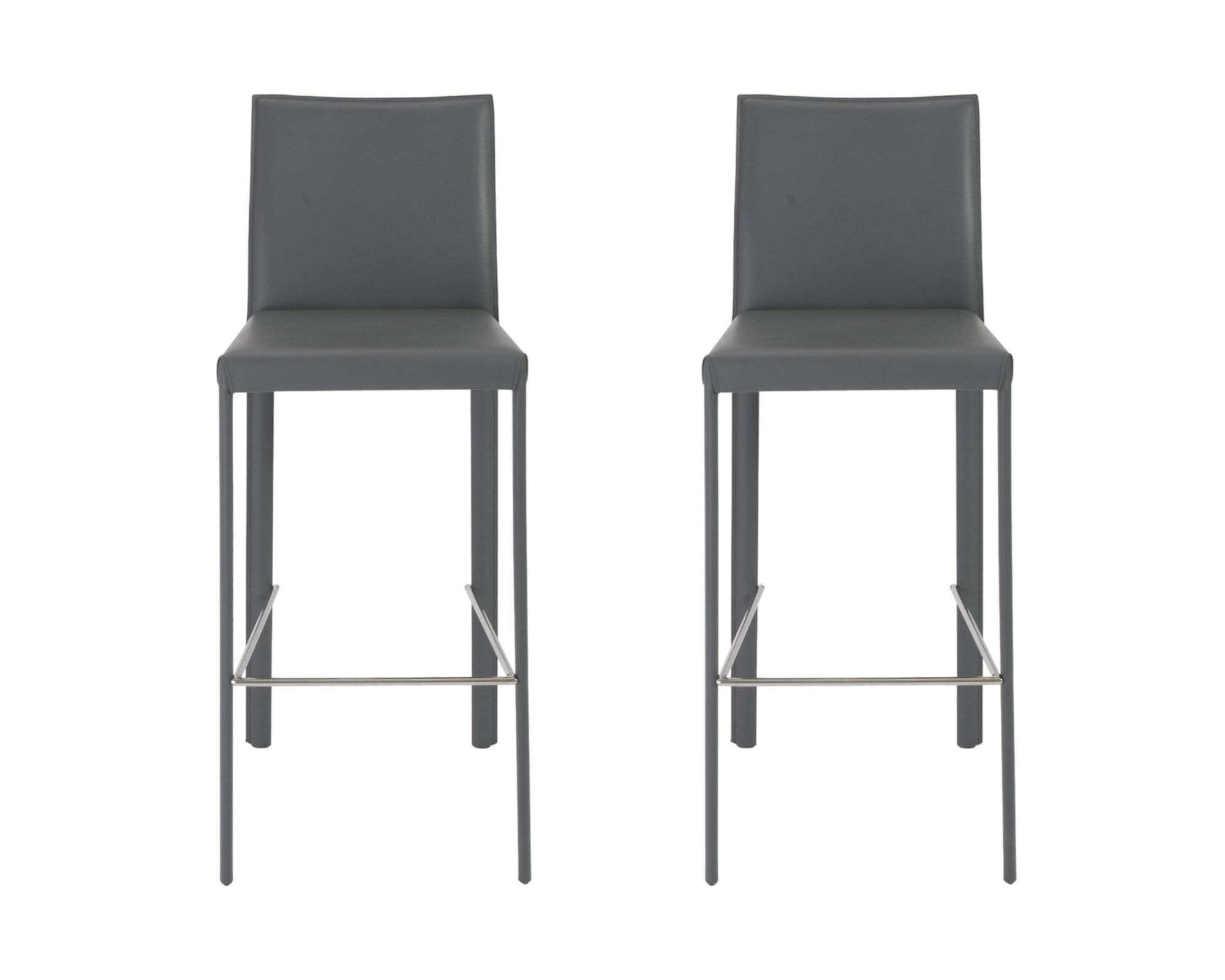 Set of Two 30" Steel Low Back Bar Height Bar Chairs