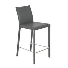 Set of Two 26" Gray Steel Low Back Counter Height Bar Chairs