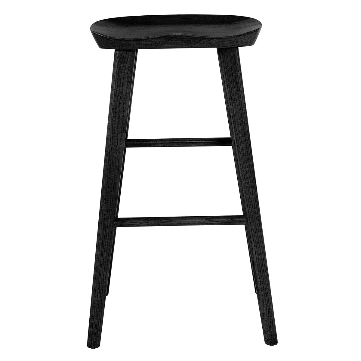 29" Black Manufactured Wood Backless Bar Height Bar Chair - Homeroots