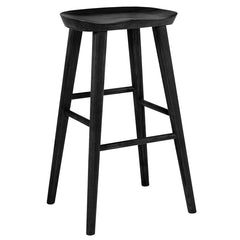 29" Black Manufactured Wood Backless Bar Height Bar Chair - Homeroots