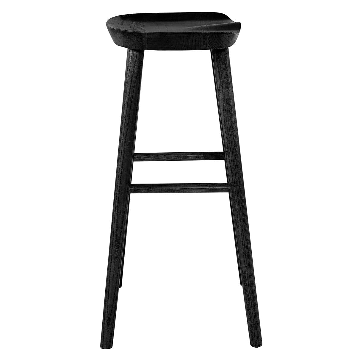 29" Black Manufactured Wood Backless Bar Height Bar Chair - Homeroots