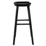 29" Black Manufactured Wood Backless Bar Height Bar Chair - Homeroots