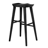 29" Black Manufactured Wood Backless Bar Height Bar Chair - Homeroots