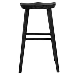 29" Black Manufactured Wood Backless Bar Height Bar Chair - Homeroots