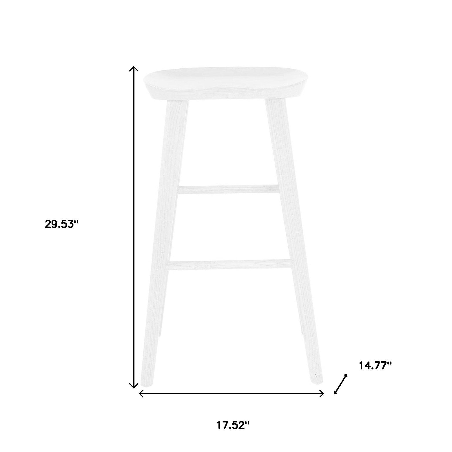 29" White Manufactured Wood Backless Bar Height Bar Chair - Homeroots