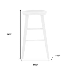 29" White Manufactured Wood Backless Bar Height Bar Chair - Homeroots