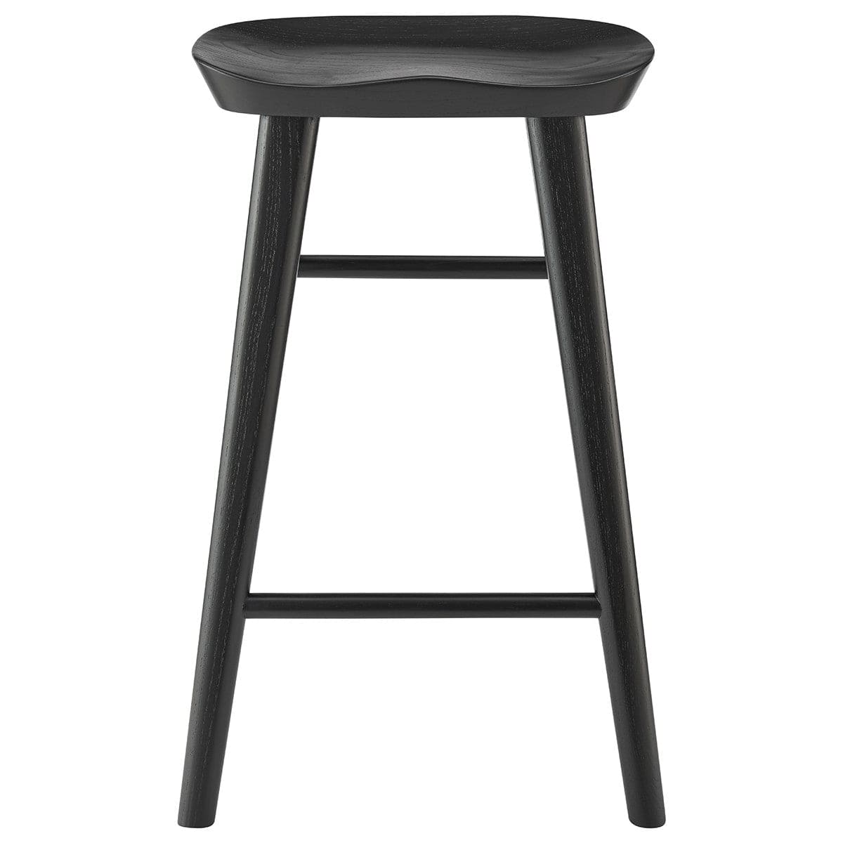 25" Black Solid Wood Backless Counter Height Bar Chair - Homeroots