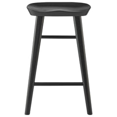 25" Black Solid Wood Backless Counter Height Bar Chair - Homeroots