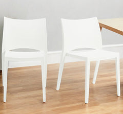 Set of Two White Stacking Indoor or Outdoor Chairs