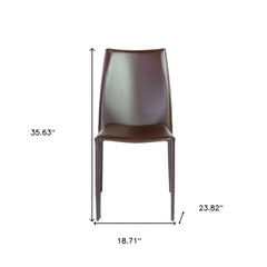 Set of Two All Dark Brown Stacking Chairs