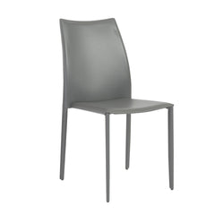 Set of Two Premium All Light Gray Stacking Dining Chairs