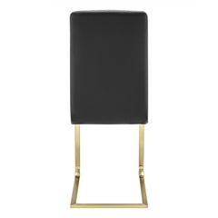 Set of Two Mod Black and Gold Dining Chairs