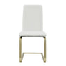 Set of Two Mod White and Gold Dining Chairs