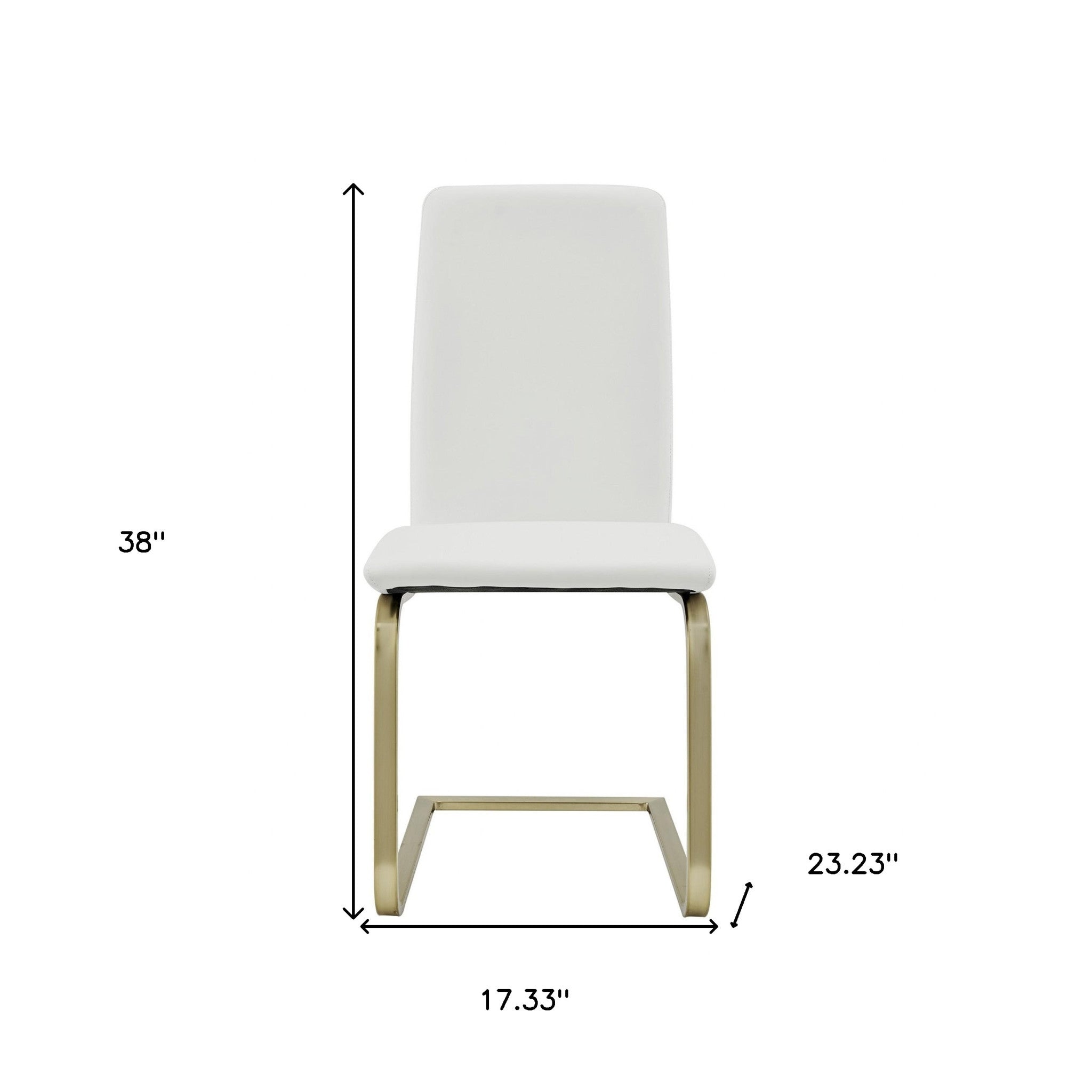 Set of Two Mod White and Gold Dining Chairs