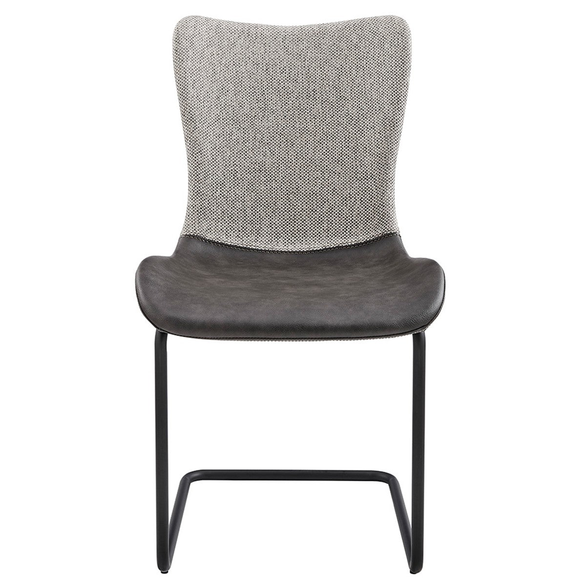 Set of Two Gray Metro Mix Cantilever Dining Chairs