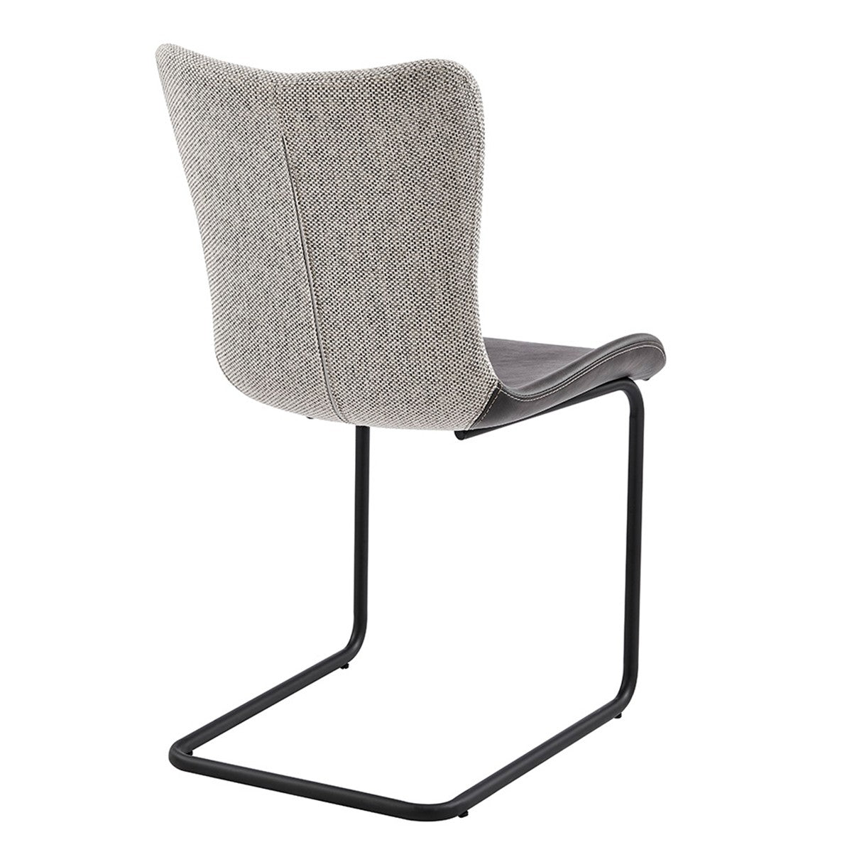 Set of Two Gray Metro Mix Cantilever Dining Chairs