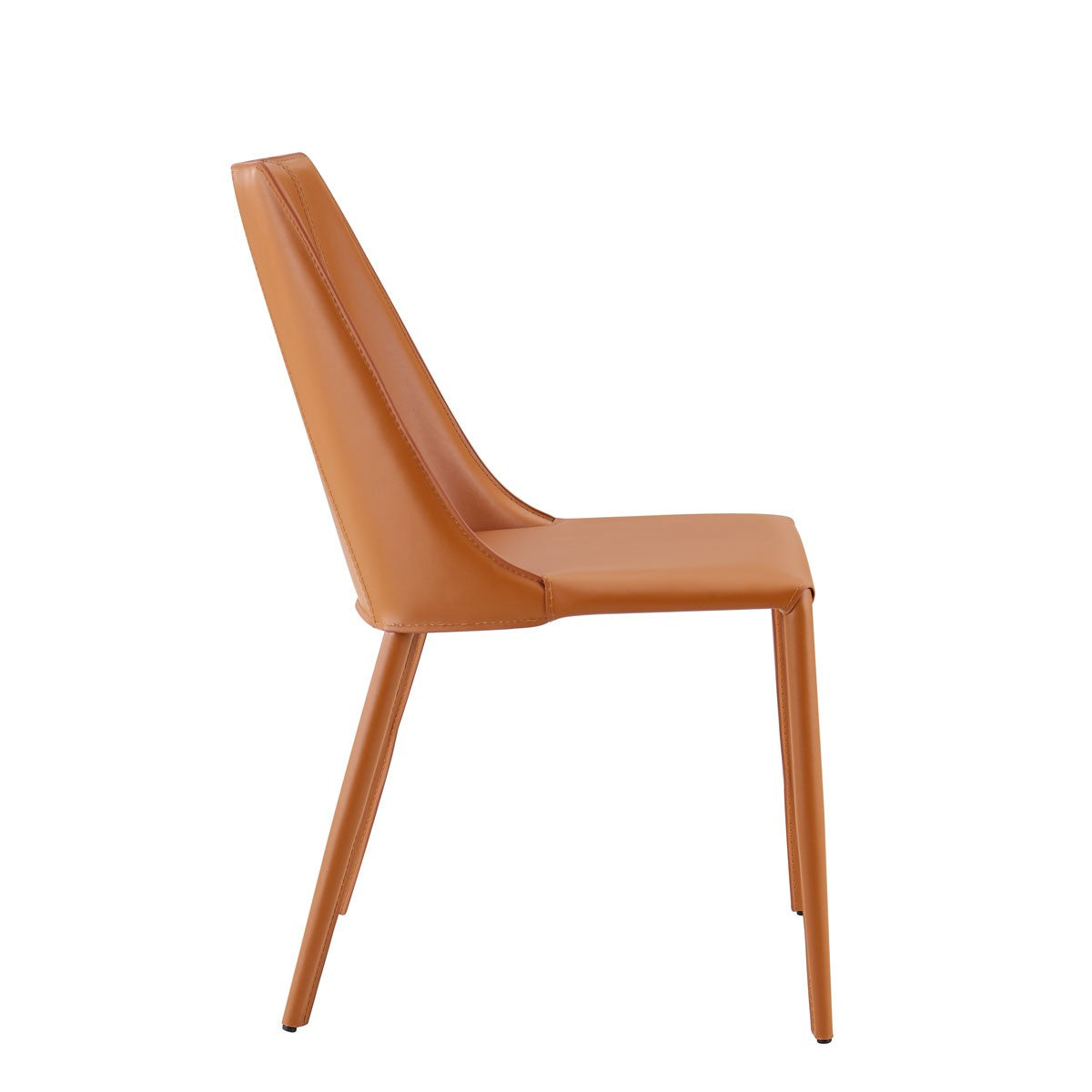 Sleek All Terra Cotta Faux Leather Dining or Side Chair